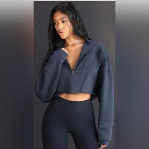 Joah Brown Cropped Retro Half zip